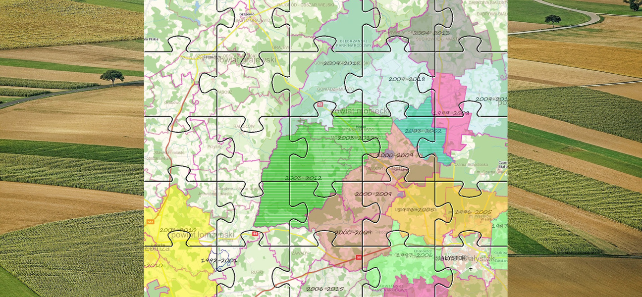 obraz z kawałkiem mapy i polami rolnymi