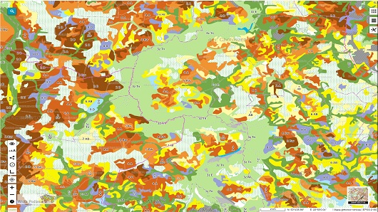 obraz przedstawia kawałek mapy glebowo -rolniczej