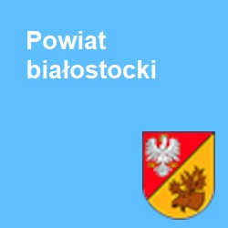 obraz w kształcie kwadratu z logiem powiatu białostockiego