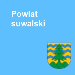 obraz w kształcie kwadratu z logiem powiatu suwalskiego