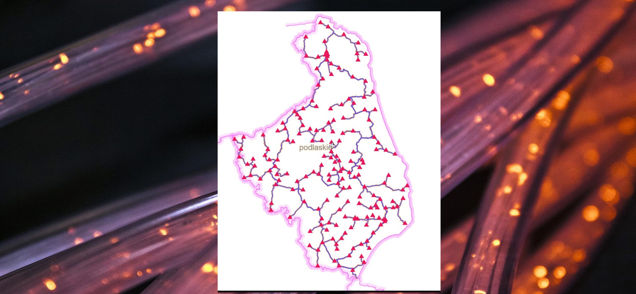 obraz zawiera kawałek mapy z linią sieci światłowodowych